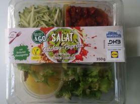 Salat Zucchini-Paprika auf Bulgur-Linsen-Quinoa, mit Kräuter | Hochgeladen von: lgnt