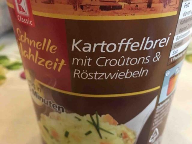 Schnelle Mahlzeit - Kartoffelbrei mit Croutons und Röstzwiebeln  | Hochgeladen von: fruchtzwerg