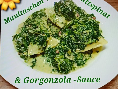 Maultaschen mit Blattspinat und Gorgonzola | Hochgeladen von: Muckelchen2407