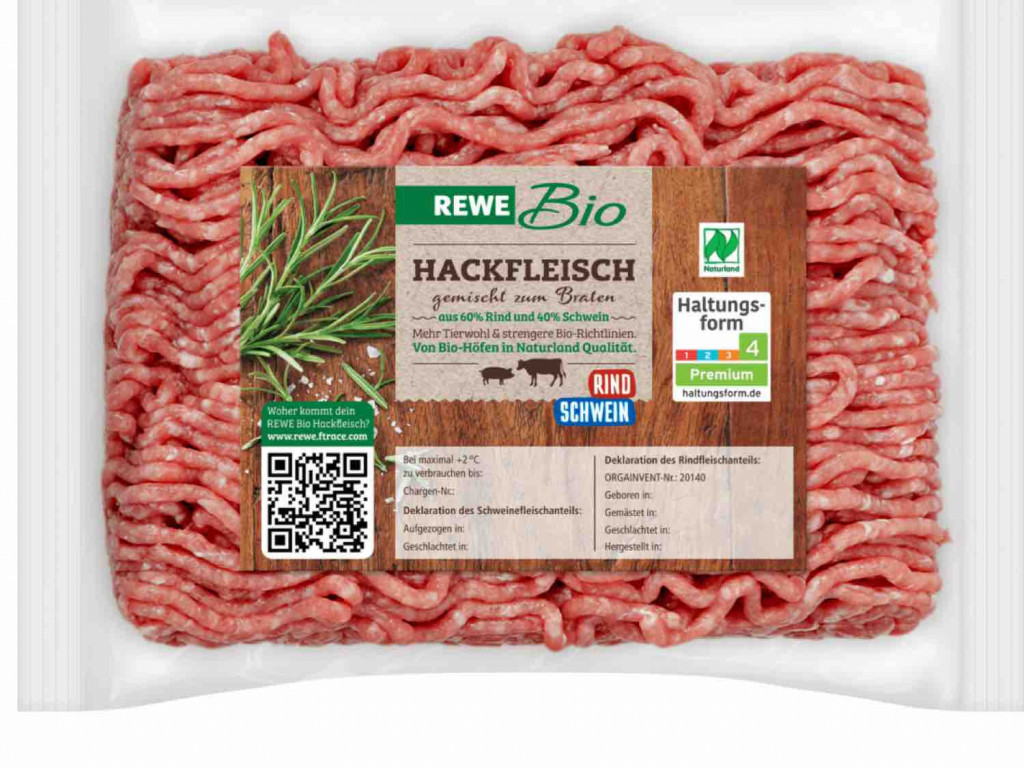 Bio Hackfleisch gemischt Rewe, 70%. Rindfleisch, 30% Schweinefle | Hochgeladen von: Cracker