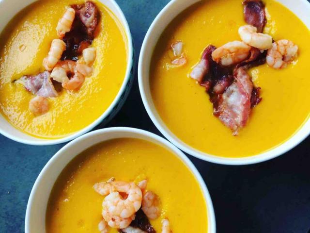 Süßkartoffel Buttermilch suppe, mit Bacon und Garnelen von donat | Hochgeladen von: donatab