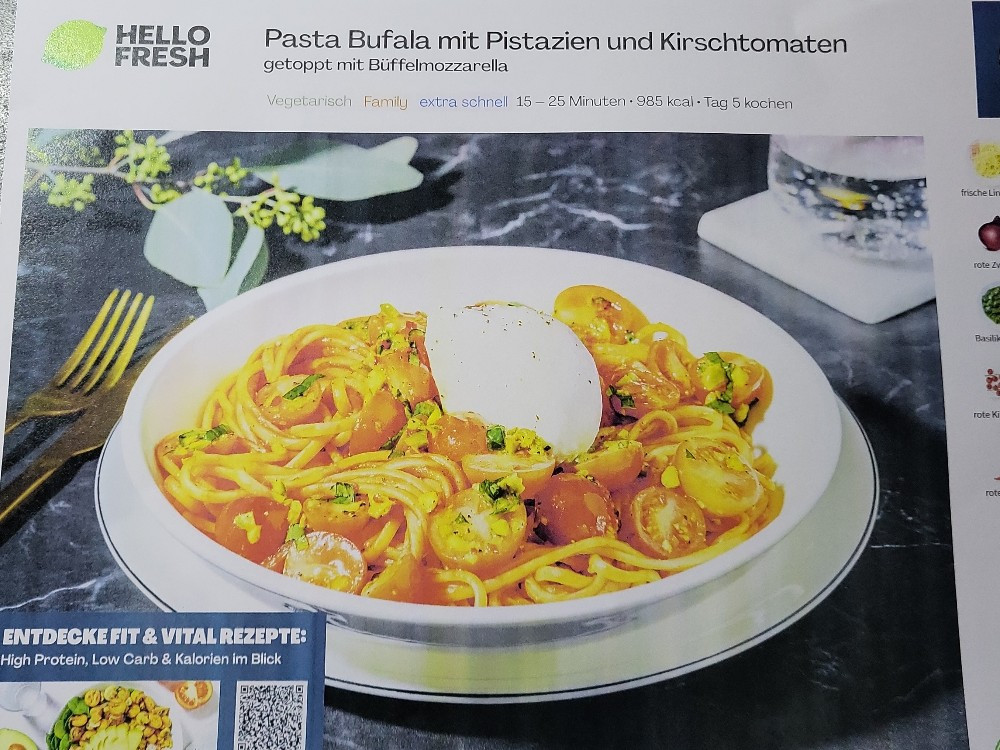 Pasta Bufala mit Pistazien und Kirschtomaten von Julia5392 | Hochgeladen von: Julia5392