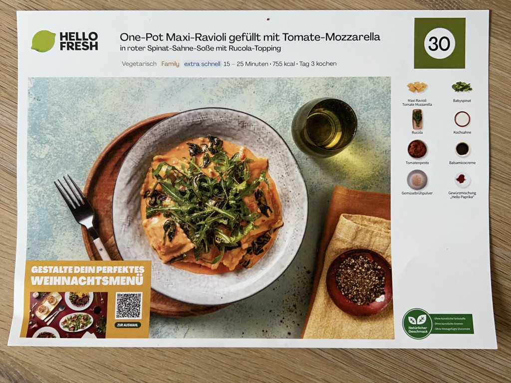 One-Pot Maxi-Ravioli gefüllt mit Tomate-Mozzarella, Hello fresh  | Hochgeladen von: moellmrh