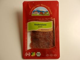 Chiemgauer Naturfleisch Rindersalami, geschnitten | Hochgeladen von: maeuseturm