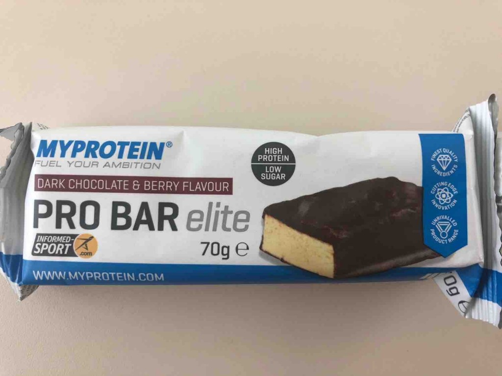 PRO BAR elite  ( MyProtein), Dark Chocolate & Berry Flavour  | Hochgeladen von: s8fabord
