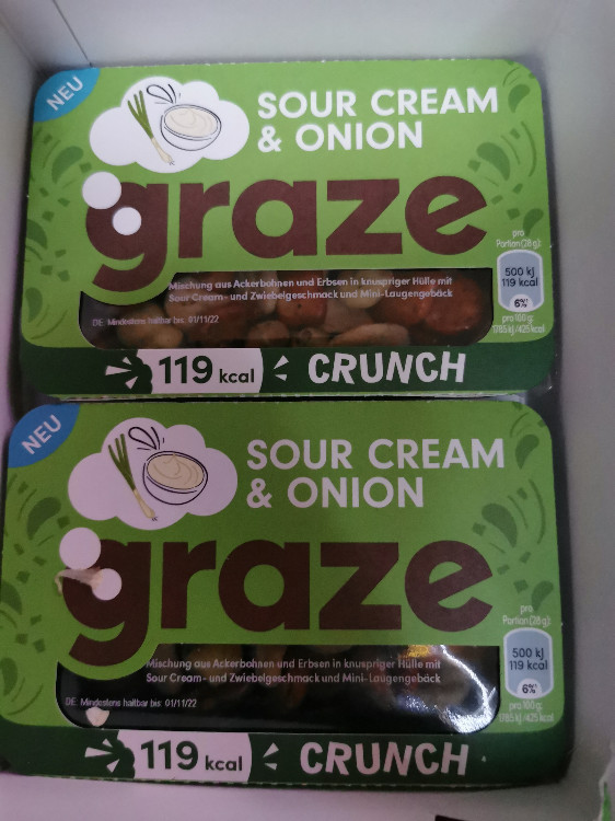 Graze Sour cream and Onion, Ackerbohnen und Erbsen von Addy1990 | Hochgeladen von: Addy1990