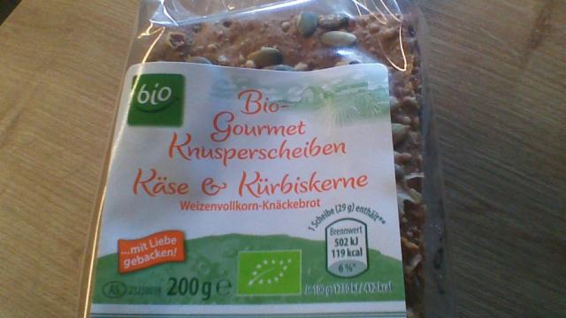 bio Gourmet Weizenvollkorn-Knusperscheiben, Käse & Kürbi | Hochgeladen von: Vici3007