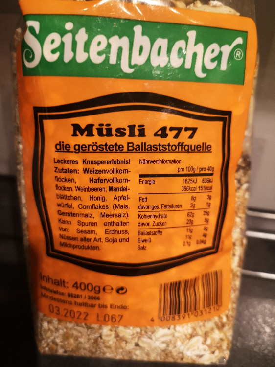 Seitenbacher Müsli 477 die geröstete Eiweißquelle von Zinecker | Hochgeladen von: Zinecker