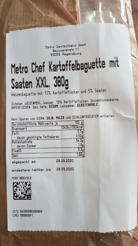Kartoffelbaguette mit Saaten, XXL von schnufflpuffl | Hochgeladen von: schnufflpuffl
