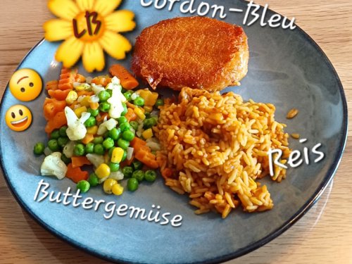 LB: Hähnchen Cordon Bleu Buttergemüse Reis | Hochgeladen von: Muckelchen2407