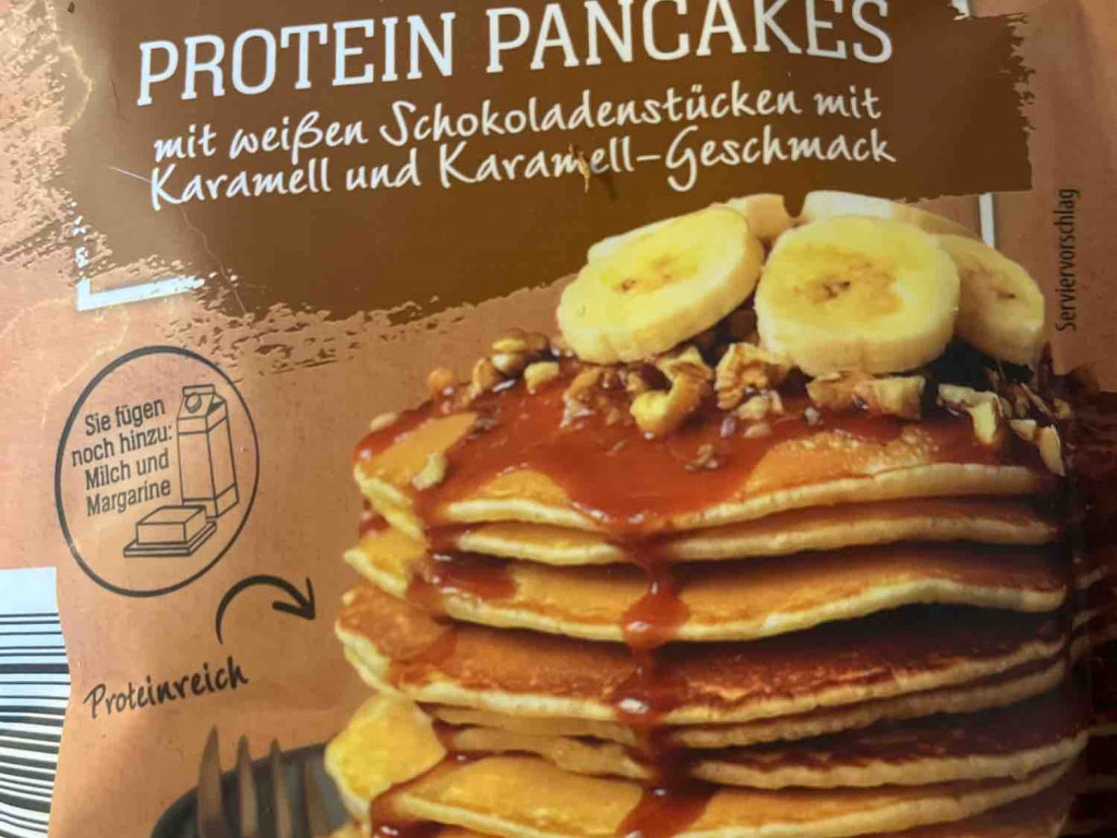 Protein Pancakes, mit weißen Schokostückchen mit Karamell und Ka | Hochgeladen von: Sabrina482