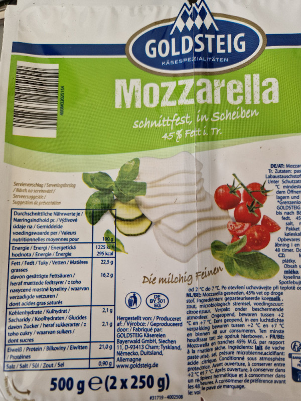 Mozzarella, schnittfest in Scheiben, 45% Fett von daniela.freund | Hochgeladen von: daniela.freundgmx.de