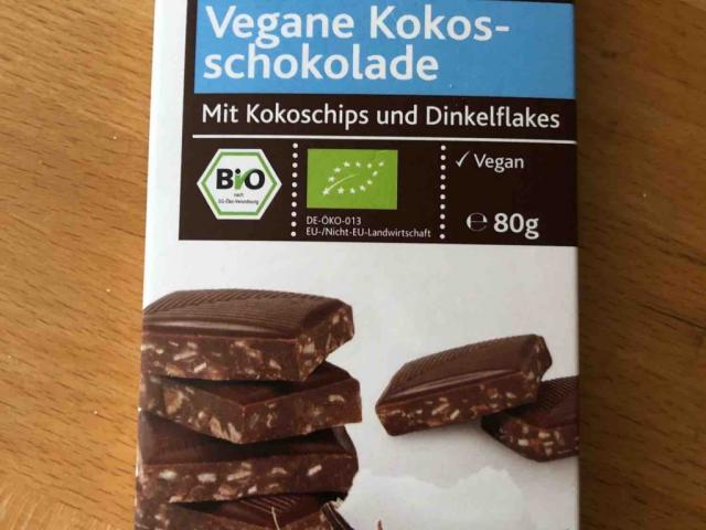 Vegane Kokosschokolade, mit Kokoschips und Dinkelflakes von npet | Hochgeladen von: npetronio
