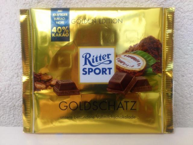 Ritter Sport Goldschatz, Vollmilchschokolade mit edlem Trini | Hochgeladen von: cucuyo111