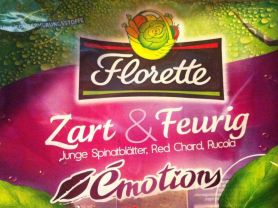 Florette  Mischsalat, zart + feurig Spinat, Red Chard, Rucol | Hochgeladen von: funta
