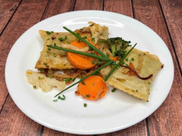 Gebratene schwäbische Maultaschen, mit Mischgemüse von laurinka | Hochgeladen von: laurinka