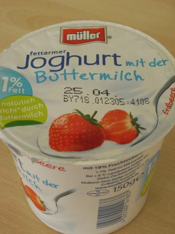 Müller Joghurt mit Buttermilch, Erdbeere | Hochgeladen von: Teecreme