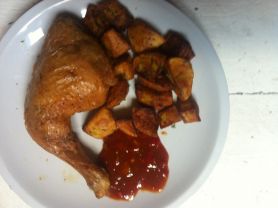 Hähnchenschenkel mit Kartoffelecken &amp; Chili- | Hochgeladen von: krawalla1