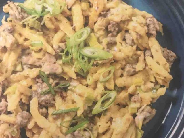 Spätzlepfanne mit Käse-Hack-Soße, Porree und Champignons von Jan | Hochgeladen von: Janey