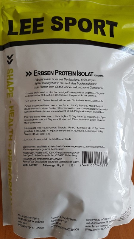Erbsenprotein Isolat, Natural von fraenzi1972110 | Hochgeladen von: fraenzi1972110