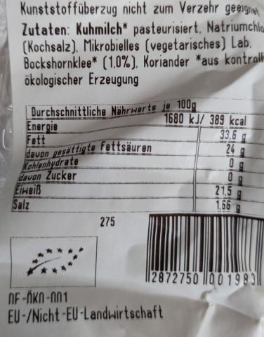 Charmeux Bockshornklee Bio Schnittkäse, mit Kuhmilch | Hochgeladen von: Glitzerkriegerin