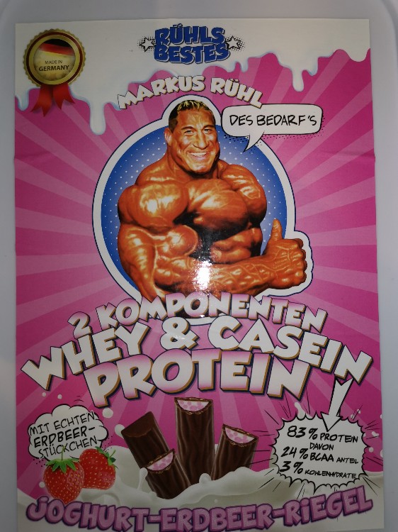 2 Komponenten Whey & Casein Protein, Joghurt-Erdbeer-Riegel  | Hochgeladen von: slapyny489