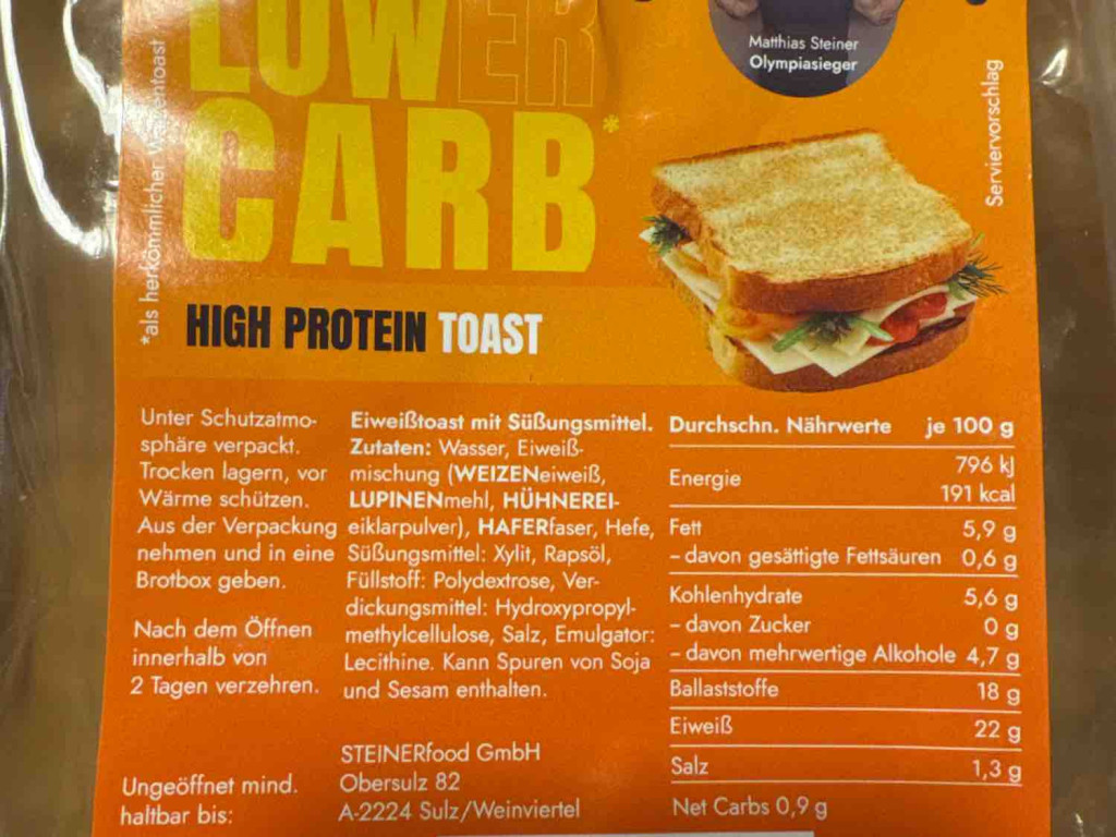 Steiner‘s Low Carb Toast, (Net Carbs) von charismatic812 | Hochgeladen von: charismatic812