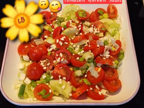 LB: Tomaten-Gurken-Salat mit Öl +Zitrone | Hochgeladen von: Muckelchen2407