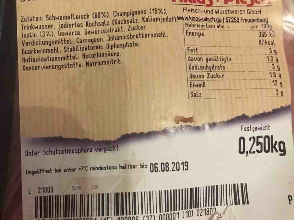 Delikatess Schinkenwurst mit Champions, 3%Fett von Skorpion65 | Hochgeladen von: Skorpion65