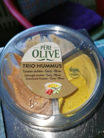 Trio Hummus, tomate séchées, curry, olives von Stella Falkenberg | Hochgeladen von: Stella Falkenberg