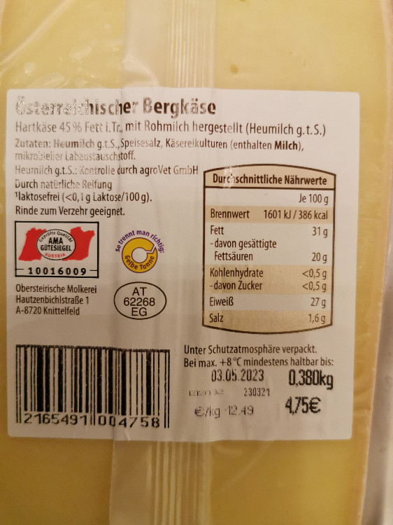 österreichischer Bergkäse, aldi von swernersen | Hochgeladen von: swernersen