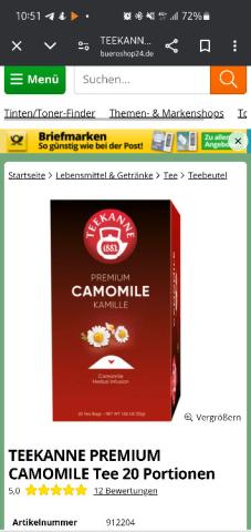 Teekanne Premium Camomile Tee, Heißwasser von Tatjana B. | Hochgeladen von: Tatjana B.