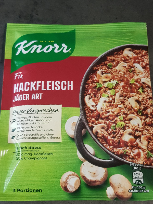Knorr Fix Hackfleisch  Jäger Art, unzubereitet von Berrig | Hochgeladen von: Berrig
