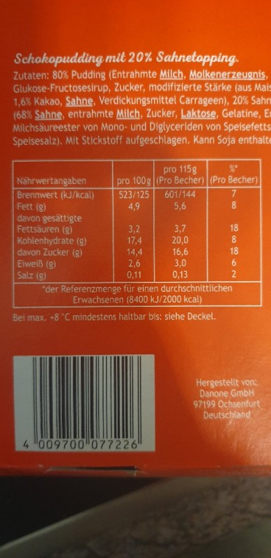 Dany Sahne Schoko, Schokopudding mit 20% Sahnetopping von jessic | Hochgeladen von: jessicaterrorzic742