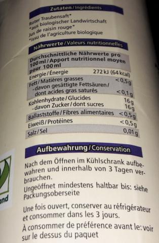 Alnatura Rote Traube Direktsaft naturtrüb | Hochgeladen von: Siope