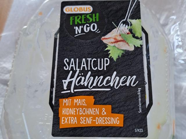 Globus freshngo, Salatcup Hähnchen mit Mais, Kidneybohnen von  | Hochgeladen von: Monika_EF