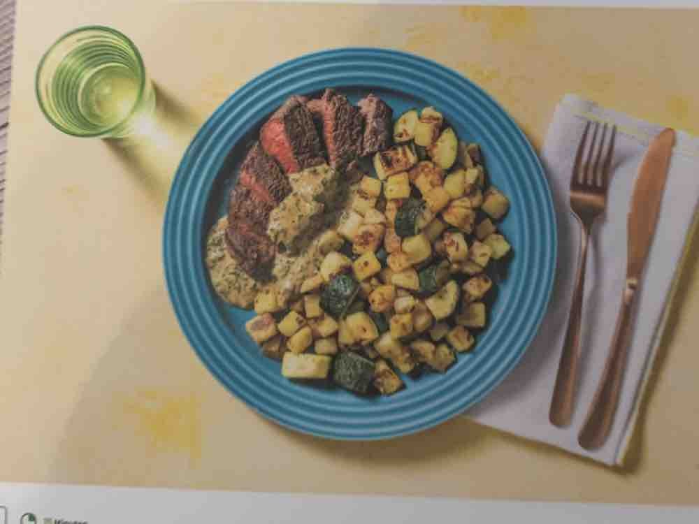 Steak mit Kräuterrahm, dazu Knoblauch Chili Gemüse von Marc37 | Hochgeladen von: Marc37