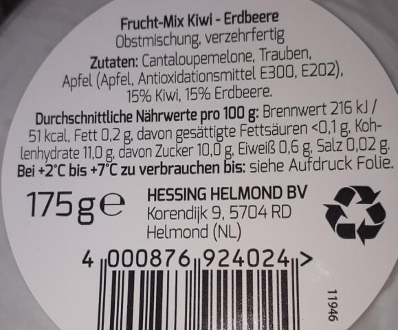 Frucht-Mix, Kiwi-Erdbeere, Cantaloupemelone, Trauben, Apfel, Kiw | Hochgeladen von: Enomis62