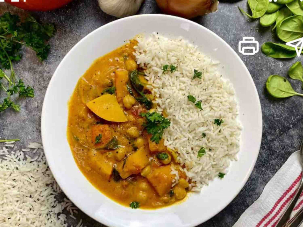 Kürbis- Kichererbsen Curry, mit Reis von ninaschauer509 | Hochgeladen von: ninaschauer509