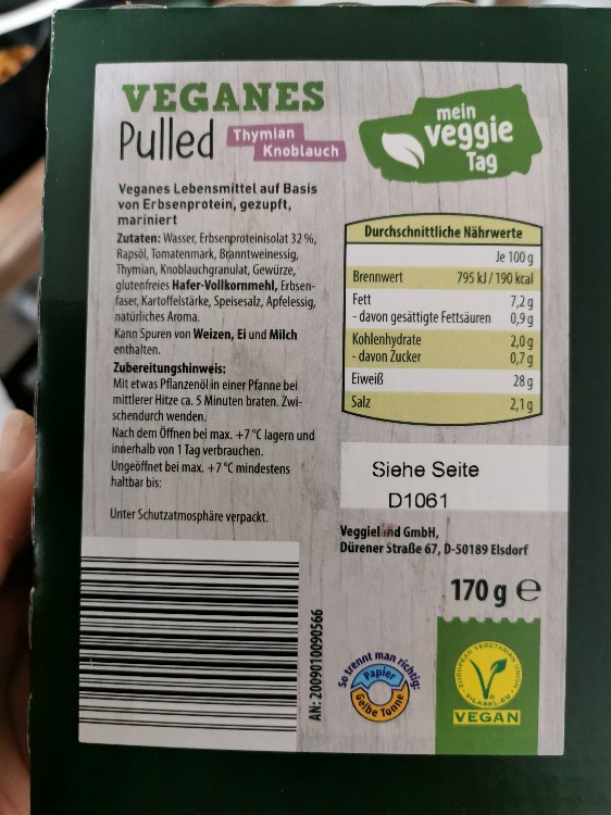 Veganes Pulled, 1 Packung - 170 g von oOspeckwegOo | Hochgeladen von: oOspeckwegOo