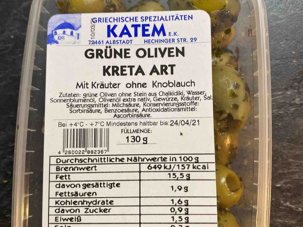Grüne Oliven Kreta Art, mit Kräuter ohne Knoblauch von KatrinNe | Hochgeladen von: KatrinNe