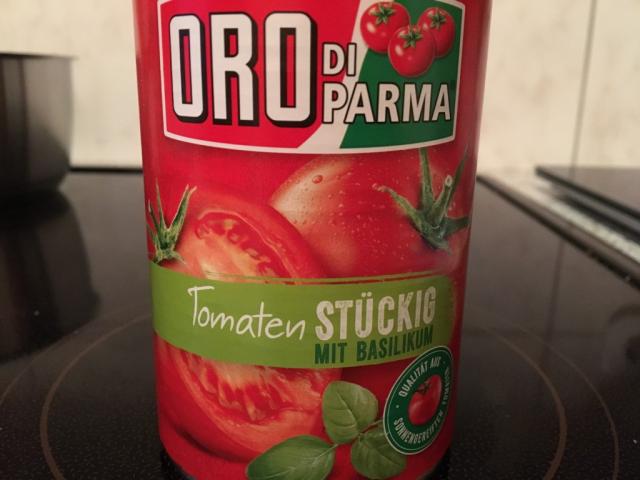 Tomaten stückig, mit Basilikum  | Hochgeladen von: Alice.