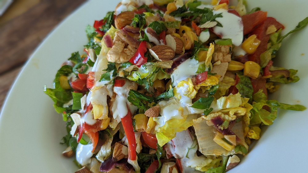 Fajita-Salat mit Hänchen, gebratenem Paprikagemüse und Limettend | Hochgeladen von: PeteHFLIB