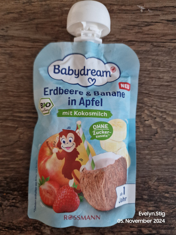 Quetschie Erdbeere & Banane in Apfel, mit Konosmilch von Eve | Hochgeladen von: Evelyn.Stlg