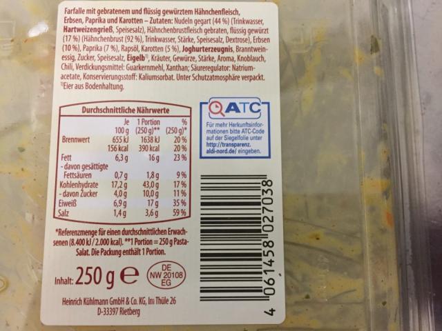 Pasta Salat Farfalle Hähnchen, Aldi Süd Snack Time  | Hochgeladen von: rks