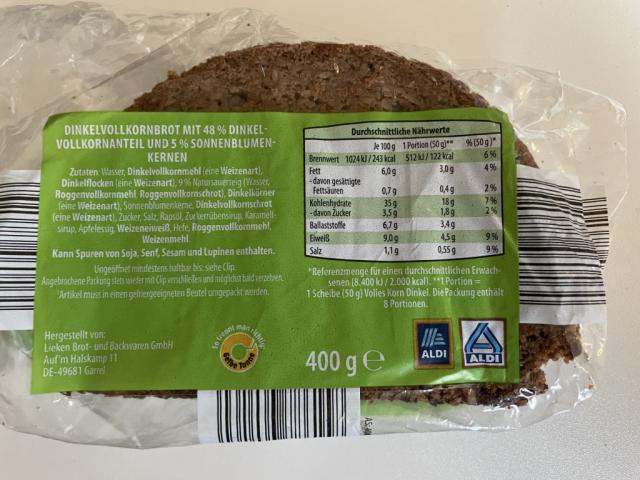 Volles Korn Dinkel Brot Aldi | Hochgeladen von: Achim26