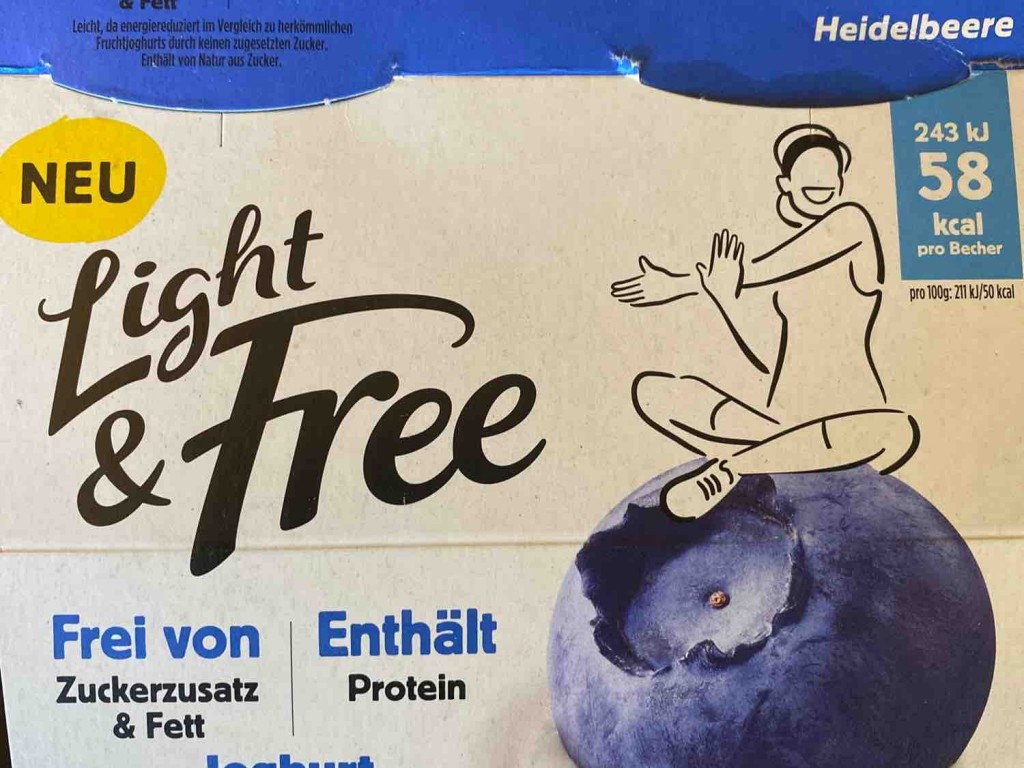 Light & Free Heidelbeere Joghurt aus entrahmter Milch, frei  | Hochgeladen von: mottenprinzessin