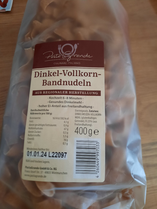 Dinkel-Volkorn Bandnudeln, hoher Eier Anteil von Julia.V | Hochgeladen von: Julia.V