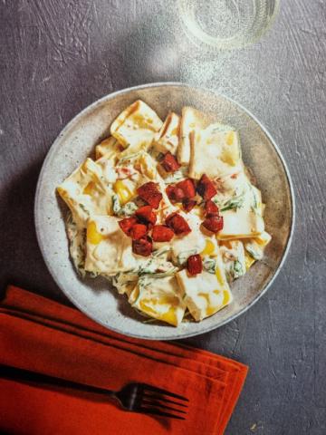 Paccheri-Pasta mit Frischkäsesoße  Chorizo und Spinat von dennis | Hochgeladen von: dennissueren218