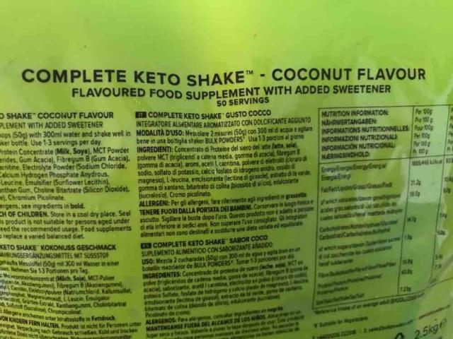 Complete Keto  Shake, Coconut Flavour von Soil3 | Hochgeladen von: Soil3
